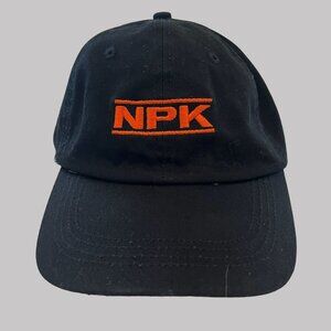 Vintage NPK Construction Equipment Hat Cap Strap Back Mens Black Orange‎ Trucker
